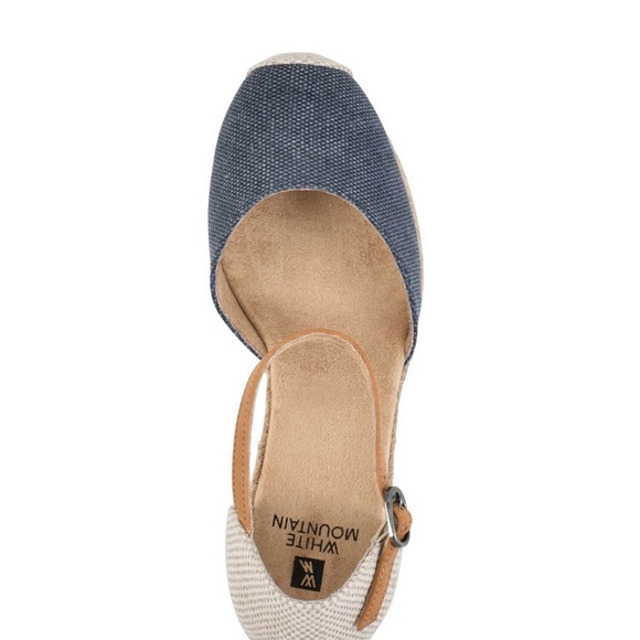 White Mountain Blue and Tan Espadrille Sandals - Picture 8 of 8